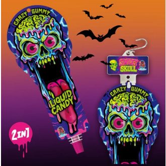   Bombă de Halloween Sweet Skull 42g - bomboane gumate în formă de ochi cu sirop cu aromă de căpșuni