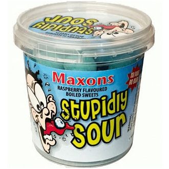   Bomboane cu afine extrem de acrișoare și zmeură Stupid Sour 75g