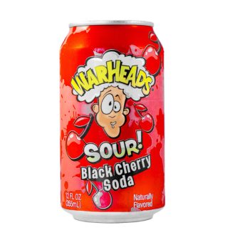   Sodă Warheads cu cireșe negre acre, sodă acră cu aromă de cireșe 330ml